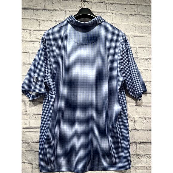 Donald Ross Sanctuary Golf Club Polo Shirt Blue check size XL A624 - Picture 2 of 6